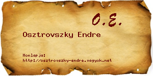 Osztrovszky Endre névjegykártya