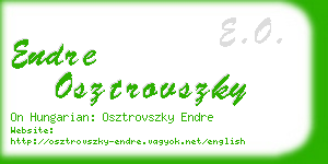 endre osztrovszky business card